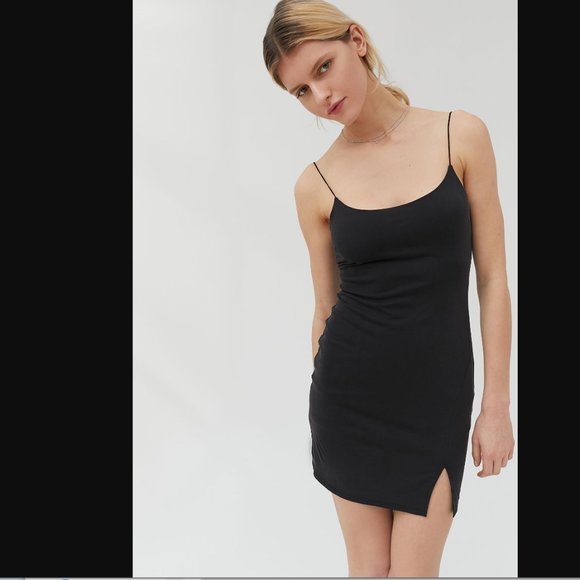 Urban Outfitters - Strappy Soho Cupro Bodycon Mini Dress | Size Medium, Black - Picture 8 of 15